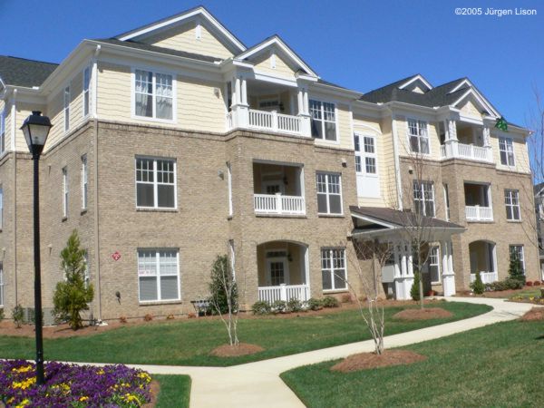 Elevation of the Courtyard condominiums at Bentley-Ridge, Raleigh NC